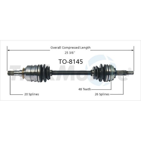 Surtrack Axle Cv Axle Shaft, To-8145 TO-8145